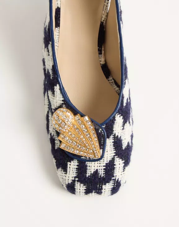 Valentino Adamantine Slingback Pumps In Tweed 60Mm - Image 3